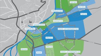 Karte Glasfaser-Ausbau Innenstadt Neu-Ulm