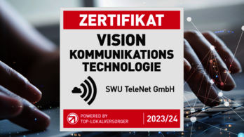 Bild: Auszeichnung Top-Lokalversorger 2023/2024: "Vision Kommunikationstechnologie" im Bereich Kommunikationstechnologie
